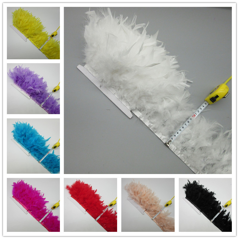 2 Yards Turkey Feather Trim Fl - Feather Trim Marabou ulasan dan harga