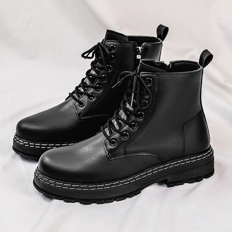 Men's 4-Season Black Patent Le - Guipure Lace Panel ulasan dan harga