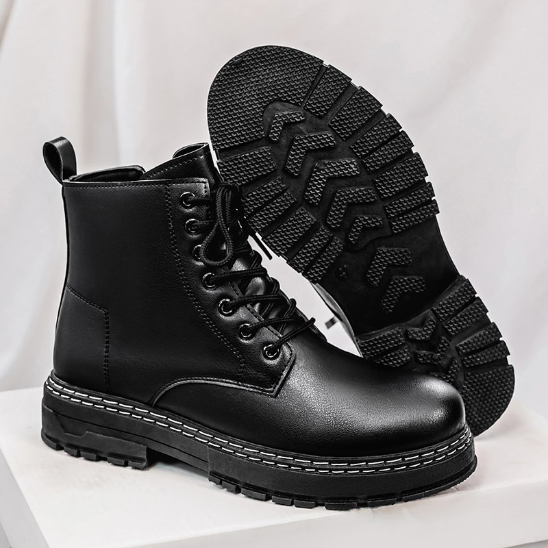 Men's 4-Season Black Patent Le - Guipure Lace Panel ulasan dan harga