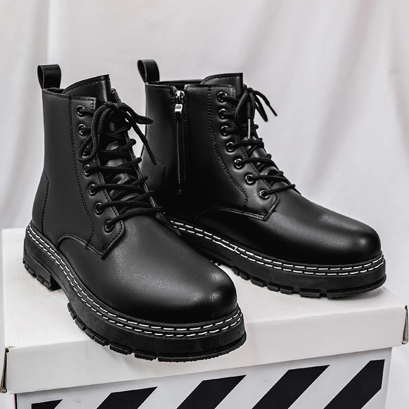 Men's 4-Season Black Patent Le - Guipure Lace Panel ulasan dan harga