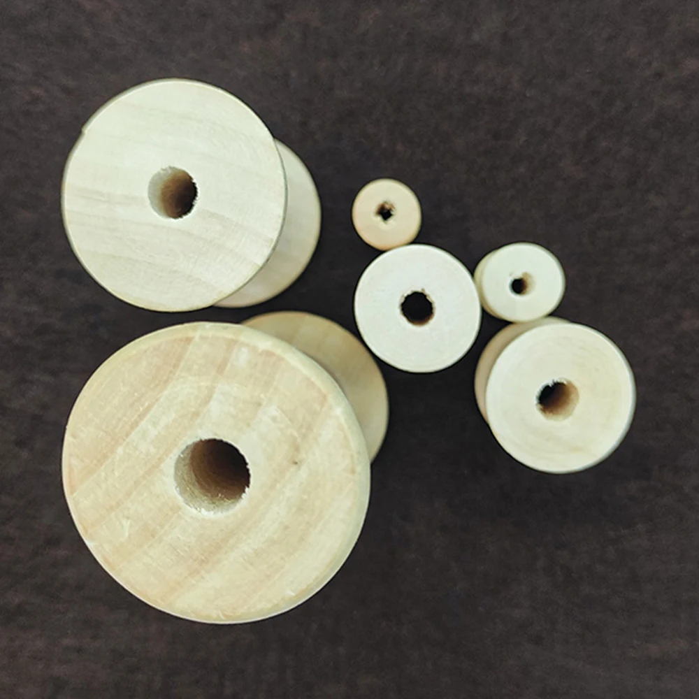 10/5Pcs Mini Wooden Bobbins Em - Organza Ribbon Spool ulasan dan harga