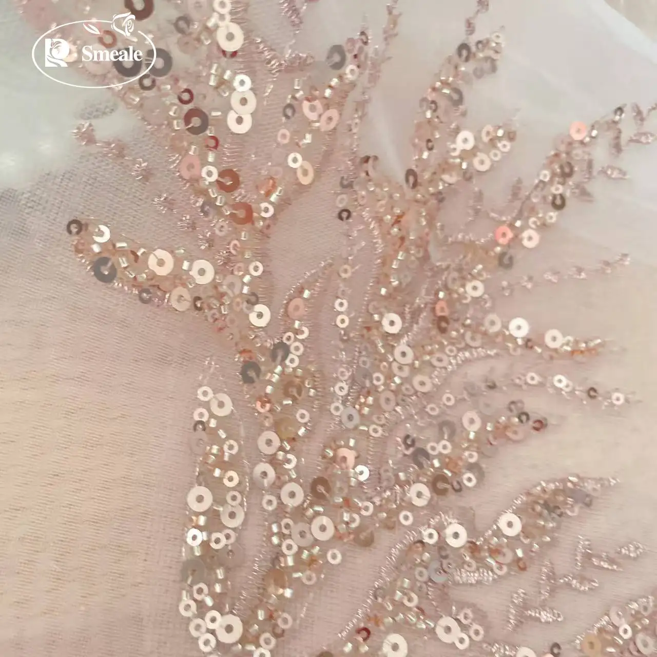 5Pair-2Pair.Rose Gold Sequin T - Applique Patch Flower ulasan dan harga