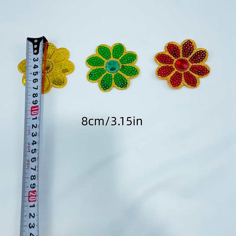 10Pcs Flower Sequined Applique - Applique Patch Flower ulasan dan harga