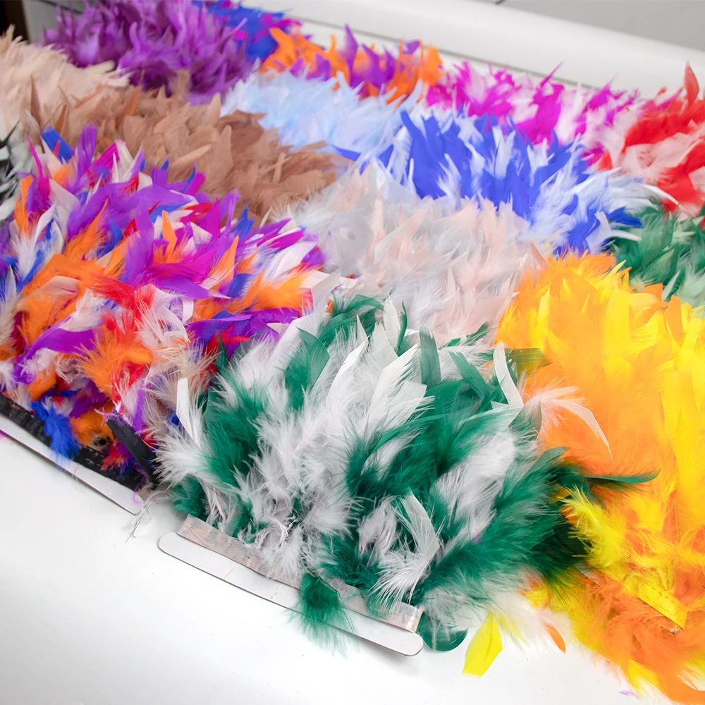 1M 5M 10M Bicolor Turkey Feath - Feather Trim Marabou ulasan dan harga
