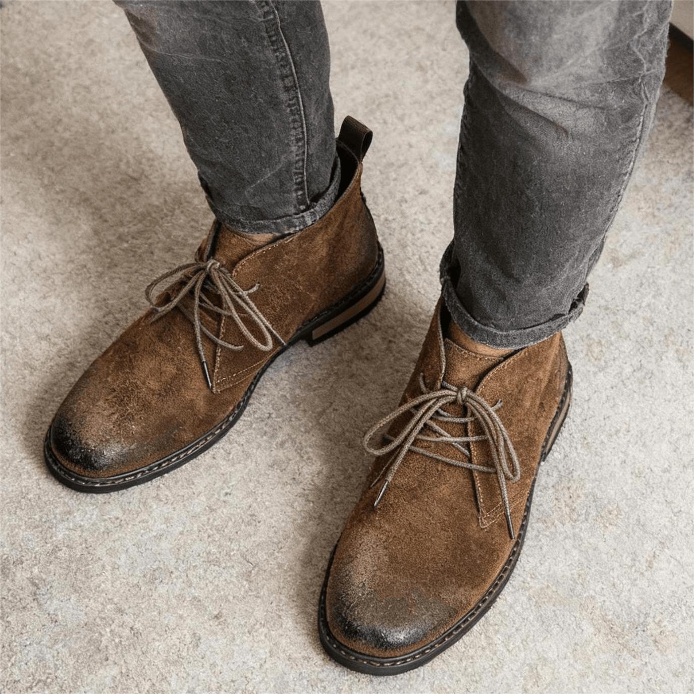 Leather Boots Retro Comfortabl - Guipure Lace Panel ulasan dan harga