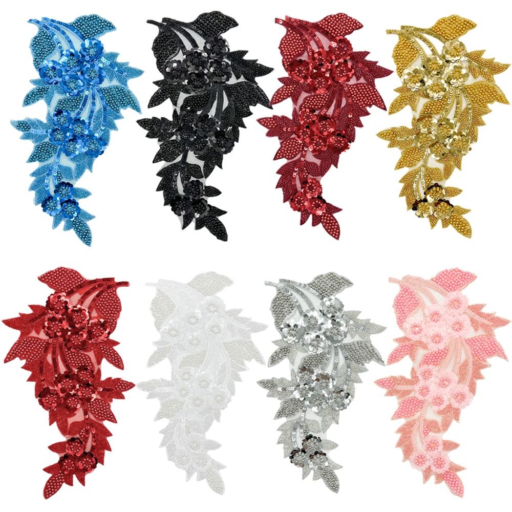 Fashion 3D Sequin Flower Patch - Applique Patch Flower ulasan dan harga