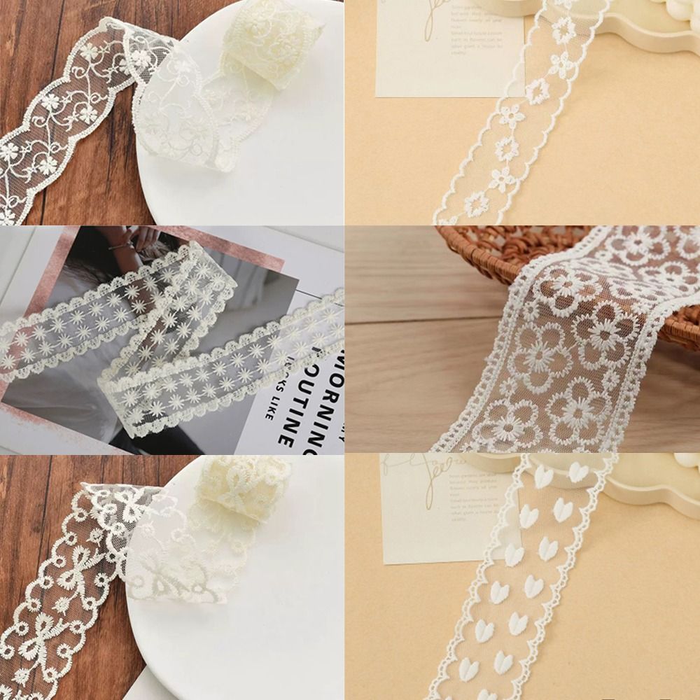 5 Yards Pure Cotton Sewing Tri - Lace Ribbon Trim ulasan dan harga