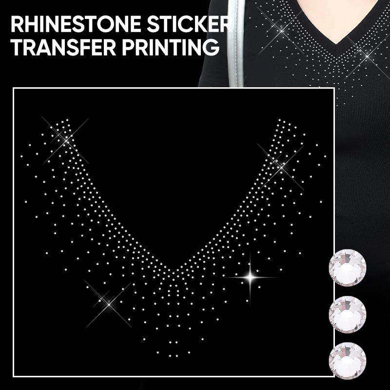 QIAO 1/2/4/6Pcs V-Neck Glitter - Hotfix Rhinestone Sheet ulasan dan harga