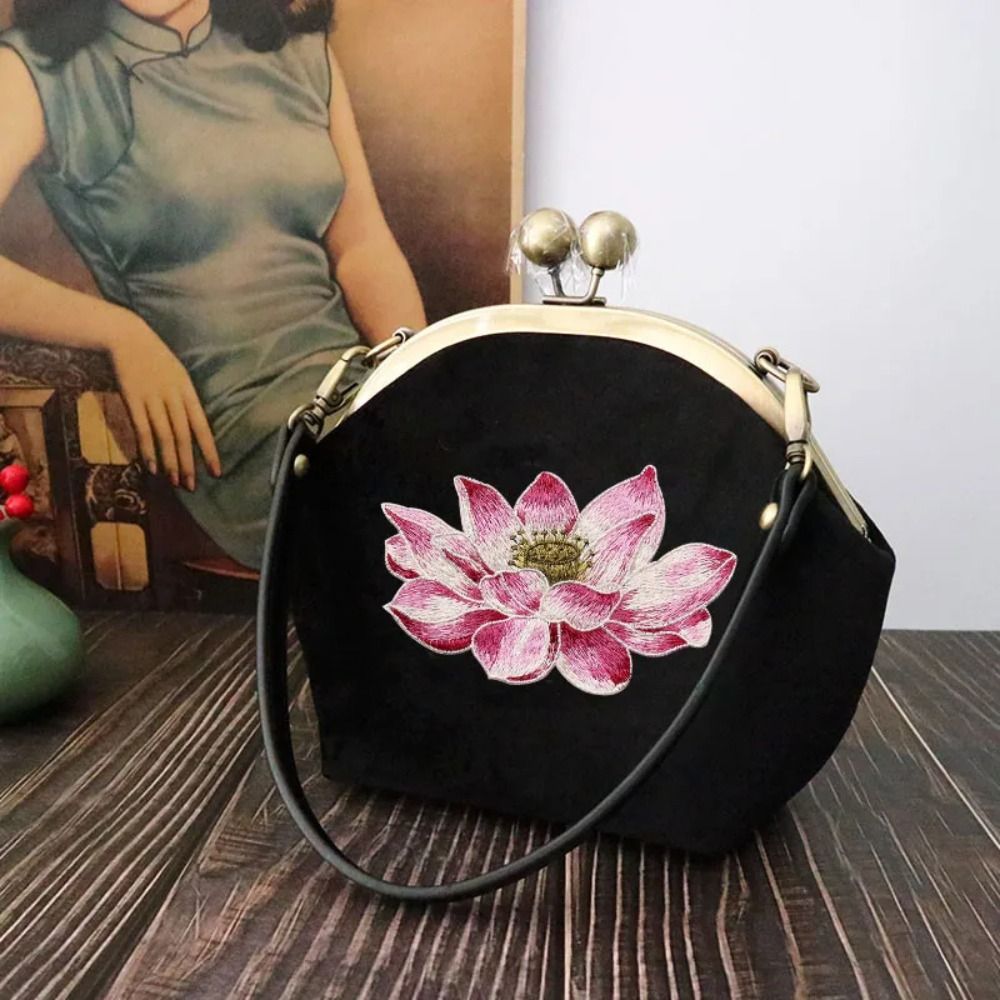 Soft Lotus Flower Patch Embroi - Applique Patch Flower ulasan dan harga