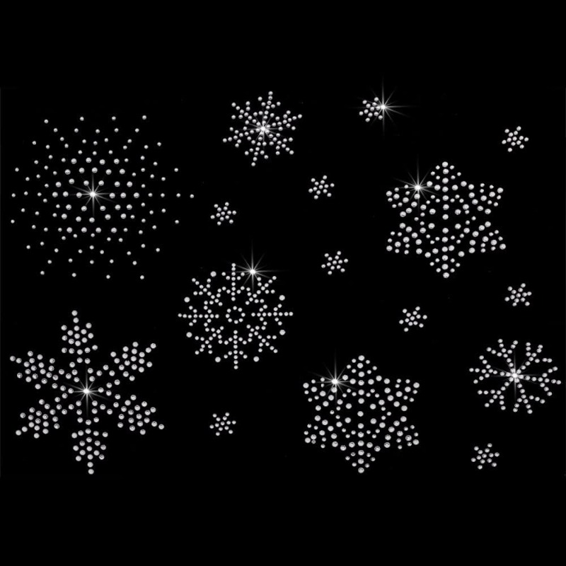 2 Sheet Snowflake Iron on Rhin - Hotfix Rhinestone Sheet ulasan dan harga